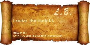 Lesko Bernadett névjegykártya